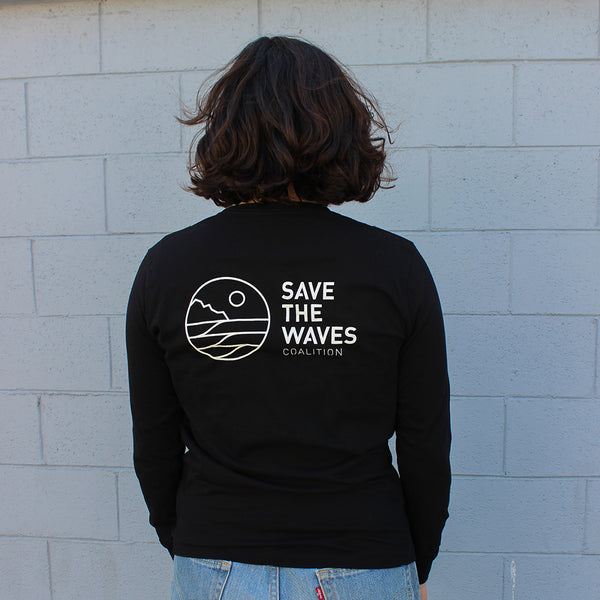 Save The Waves Black Long Sleeve Tee