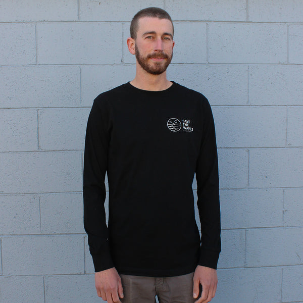 Save The Waves Black Long Sleeve Tee