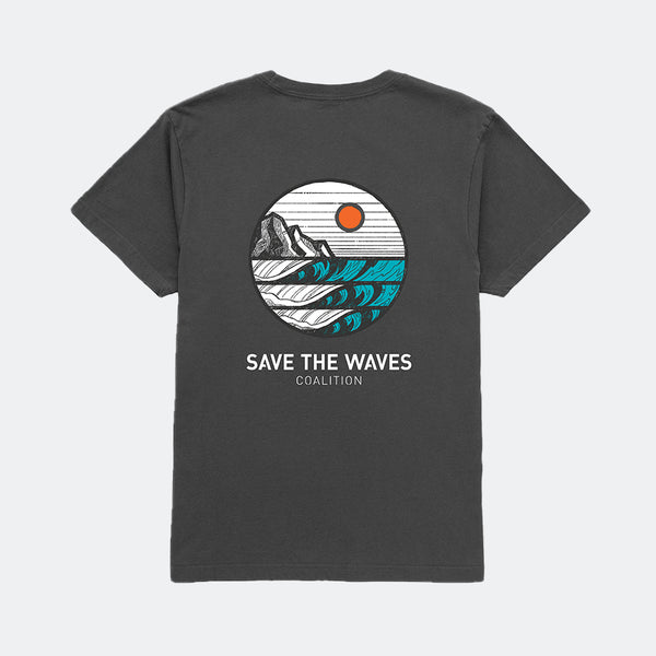 Charcoal Sunrise Tee Save The Waves Erik Abel