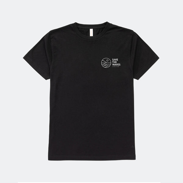 Save The Waves Unisex Classic Logo Black Tee