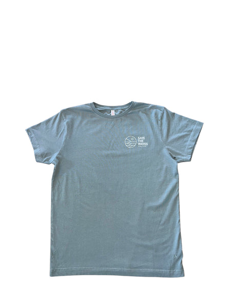 Save The Waves Unisex Tee Sage Classic Logo