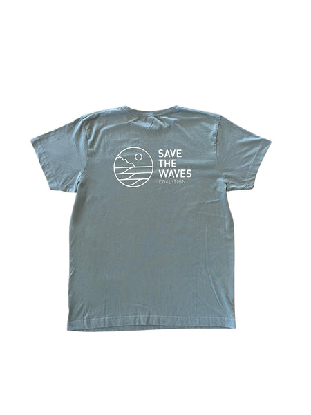 Save The Waves Unisex Tee Sage Classic Logo
