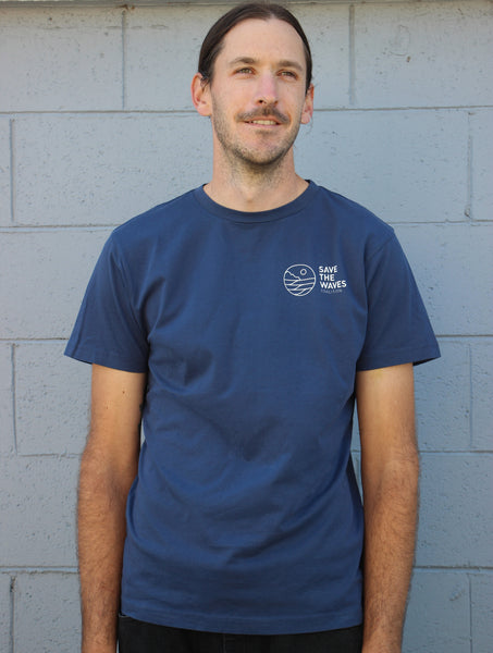 Navy Save The Waves Classic Logo Tee