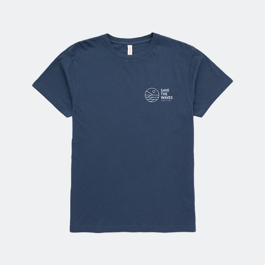 Navy Save The Waves Classic Logo Tee