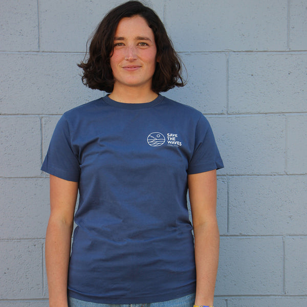 Navy Save The Waves Classic Logo Tee