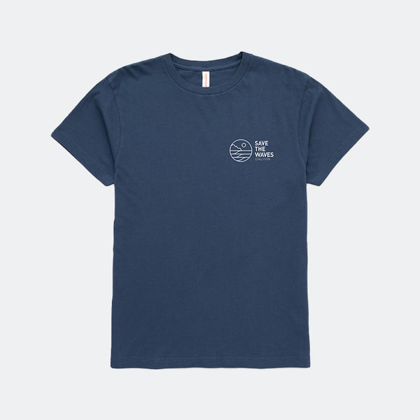 Navy Save The Waves Classic Logo Tee