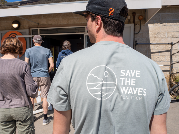 Save The Waves Unisex Tee Sage Classic Logo