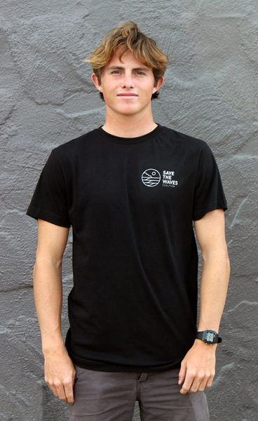 Men_Black Unisex Save The Waves Tshirt_Front