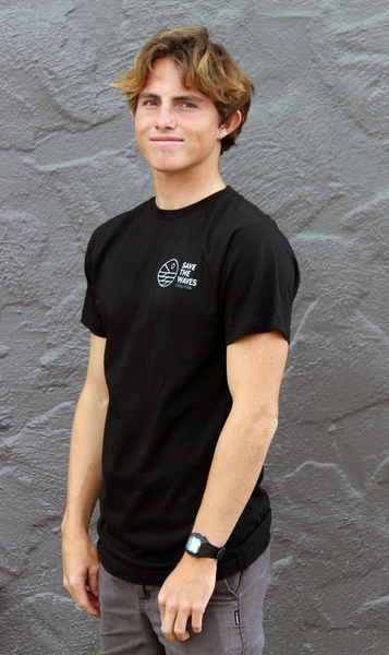 Men_Black Unisex Save The Waves Tshirt_Side