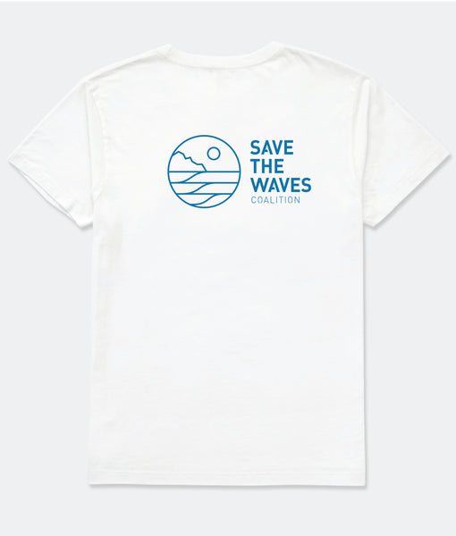 Save The Waves Classic Logo Tshirt_Unisex_White_Back