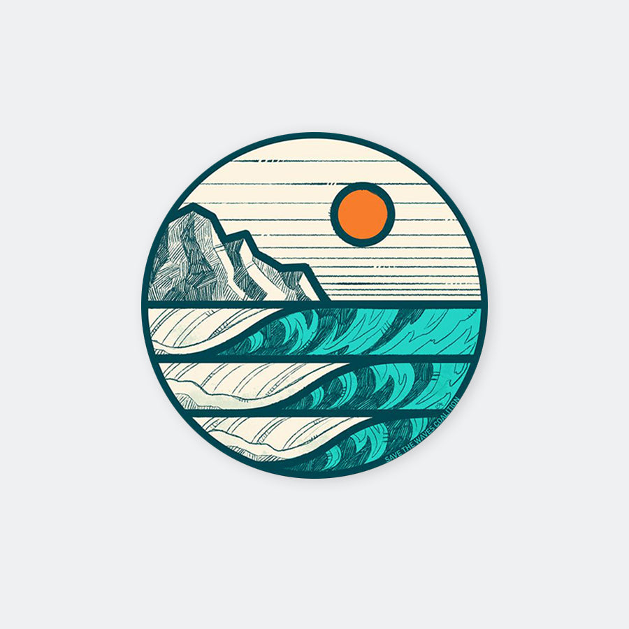 Save The Waves Sunrise Sticker