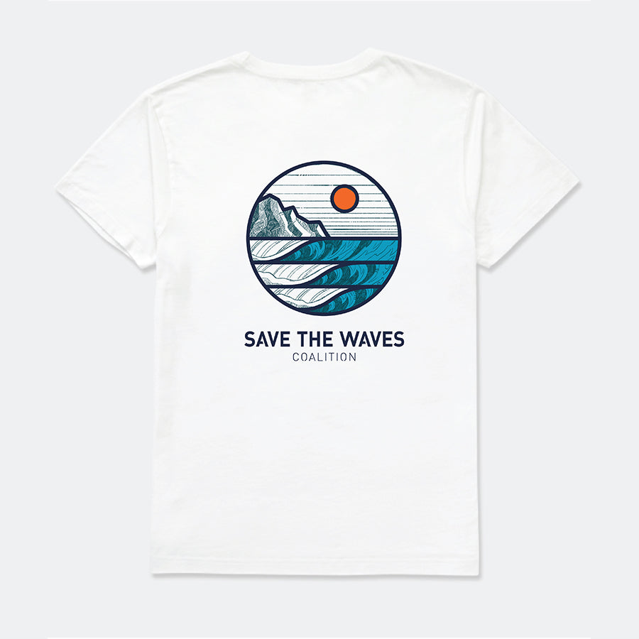 Save The Waves White Unisex Sunrise Tee – Save The Waves Store