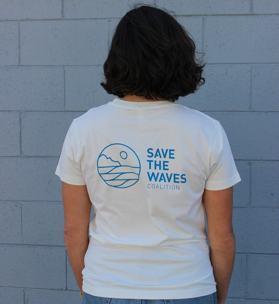 Save The Waves White Classic Logo Tee