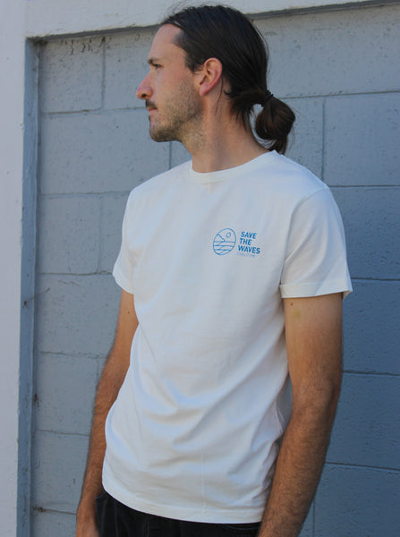 Save The Waves White Classic Logo Tee