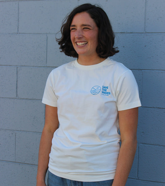 Save The Waves White Classic Logo Tee