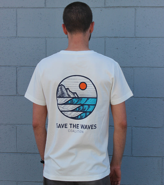 Save The Waves White Sunrise Logo Tee
