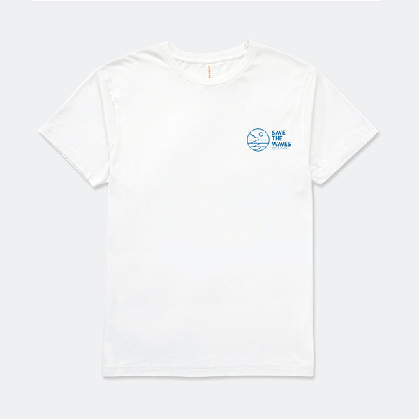 Save The Waves Unisex Classic Logo White Tee