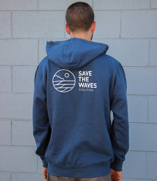 Save The Waves Navy Hoodie Zip Up