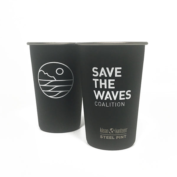 Save The Waves Black Pint Cup