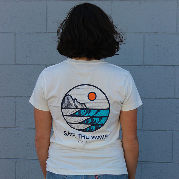 Save The Waves White Sunrise Logo Tee